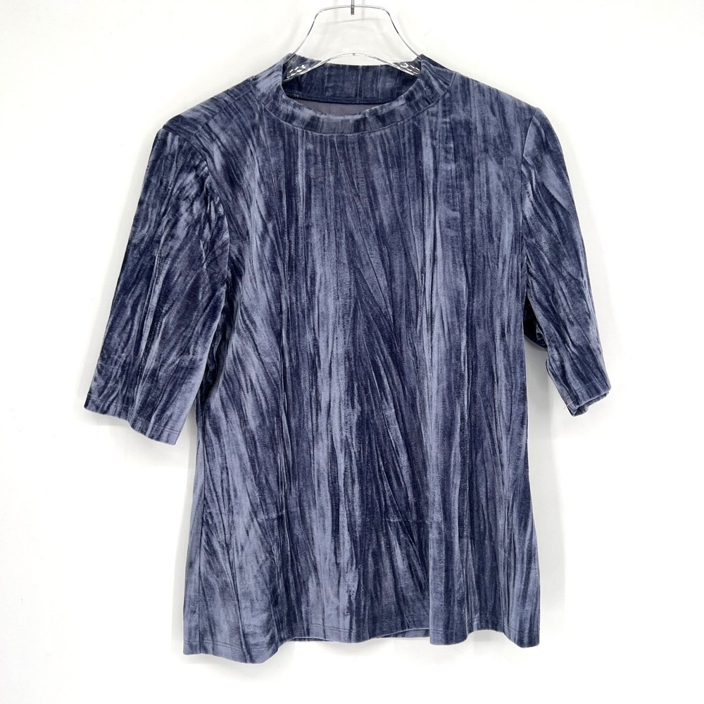 Pilcro Velour Top Womens L‎ Purple Anthropologie Boho Mock Neck Velveteen